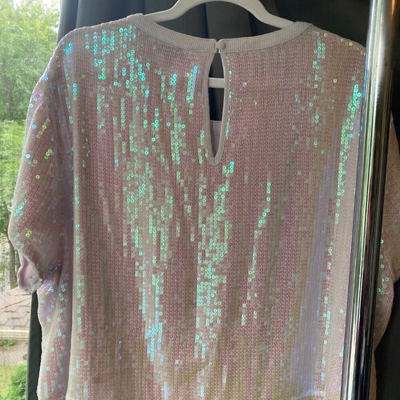 TORRID White Iridescent Sequins Crop Tee SIZE 0 - Picture 11 of 12
